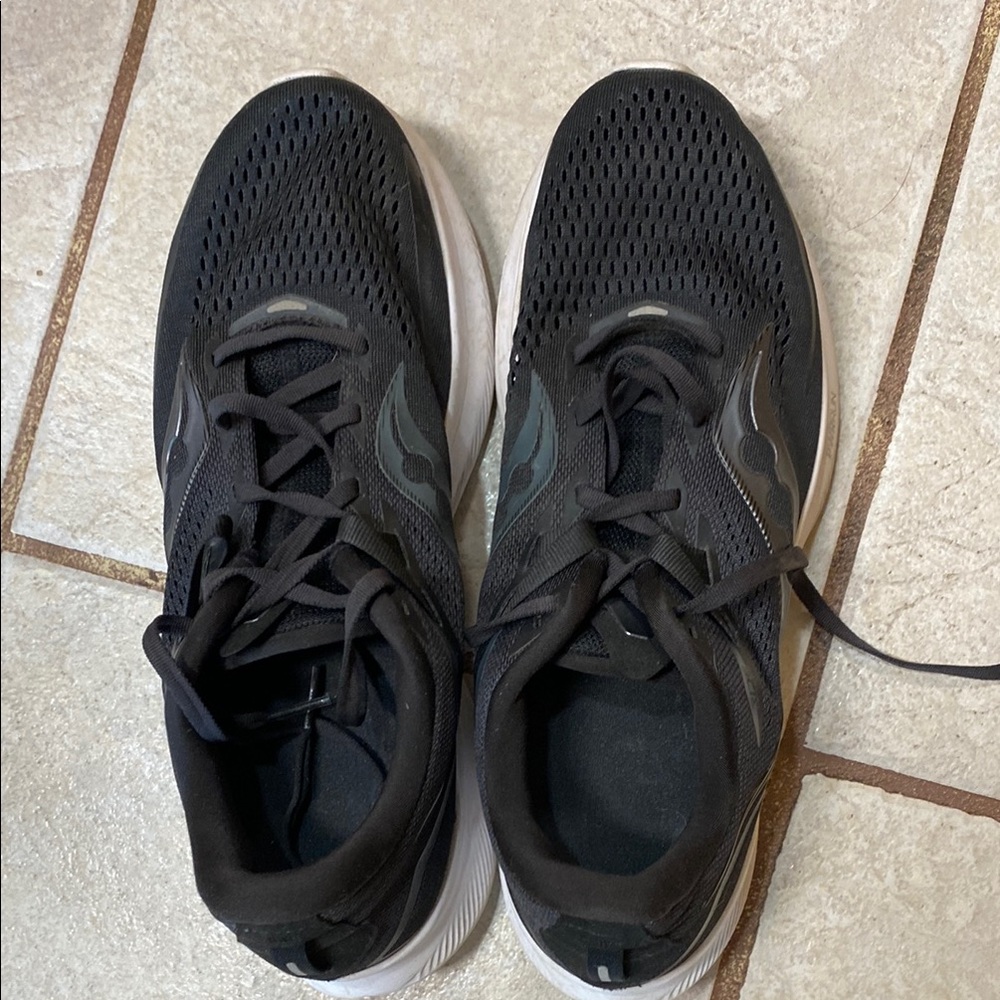 Saucony Black Athletic Shoes with Breathable Mesh